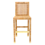 TOV Furniture Amara Rattan Bar Stool Natural 18.5"W x 20.6"D x 42.5"H