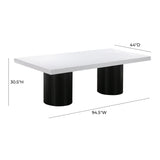 Nova White Lacquer Dining Table