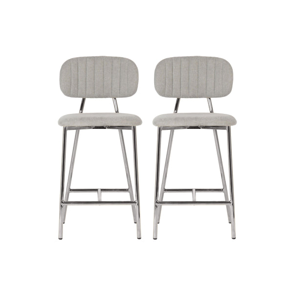Ariana Grey Counter Stool - Silver Legs (Set of 2)