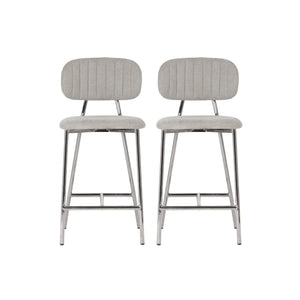 Ariana Grey Counter Stool - Silver Legs (Set of 2)