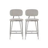 Ariana Grey Counter Stool - Silver Legs (Set of 2)