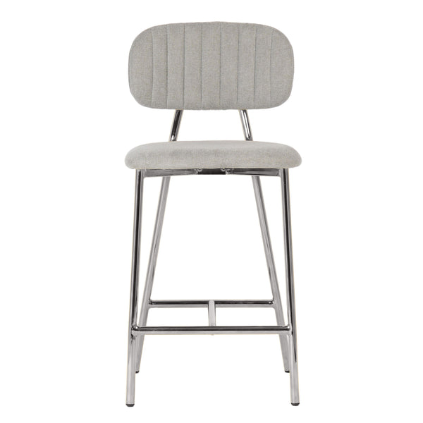 Ariana Grey Counter Stool - Silver Legs (Set of 2)