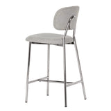 Ariana Grey Counter Stool - Silver Legs (Set of 2)