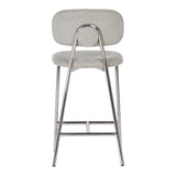 Ariana Grey Counter Stool - Silver Legs (Set of 2)