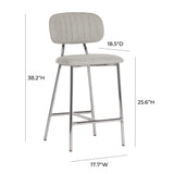 Ariana Grey Counter Stool - Silver Legs (Set of 2)