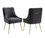 Beatrix Grey Velvet Side Chair