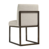 Haute Beige Linen Chair in Brass