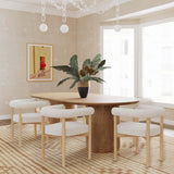 TOV Furniture Brandy Ash Wood Oval Dining Table Natural 