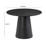 TOV Furniture Sahara Oak Round Dining Table Black 