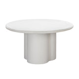 TOV Furniture Elika Faux Plaster Round Dining Table White 