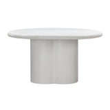 TOV Furniture Elika Faux Plaster Round Dining Table White 