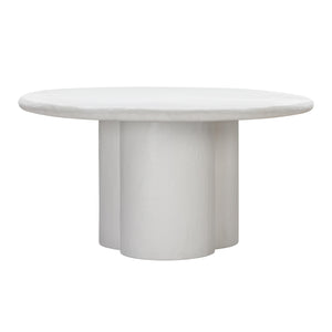 TOV Furniture Elika Faux Plaster Round Dining Table White 