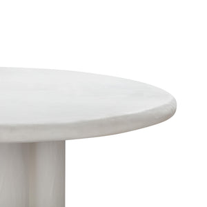 TOV Furniture Elika Faux Plaster Round Dining Table White 