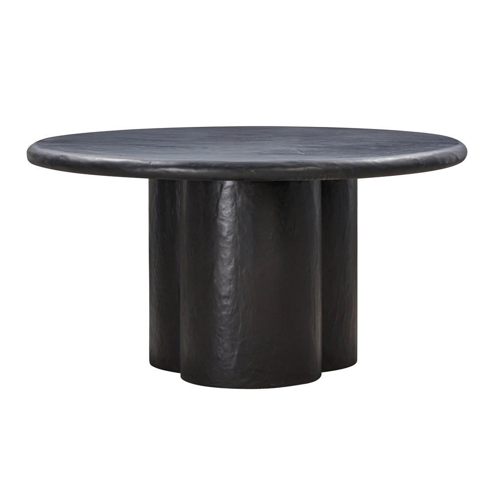 TOV Furniture Elika Faux Plaster Round Dining Table Black 