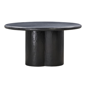 TOV Furniture Elika Faux Plaster Round Dining Table Black 