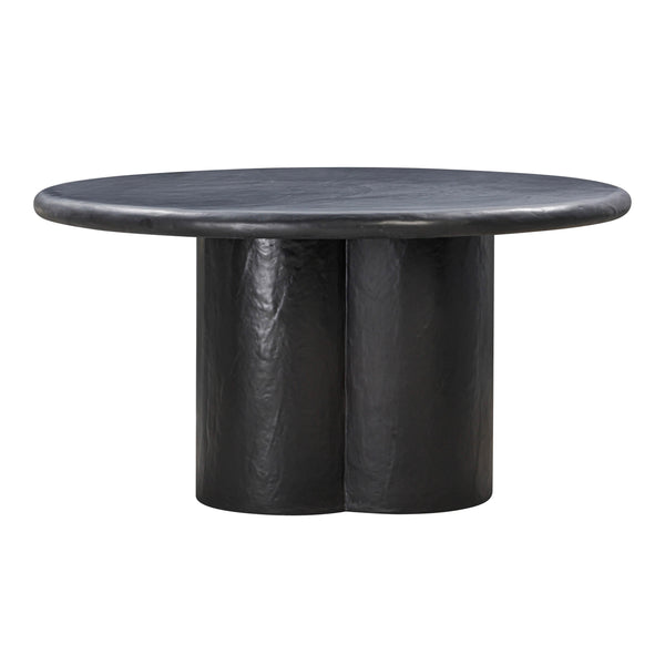 TOV Furniture Elika Faux Plaster Round Dining Table Black 