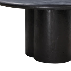 TOV Furniture Elika Faux Plaster Round Dining Table Black 