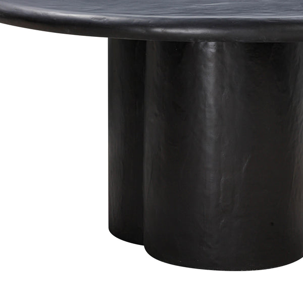 TOV Furniture Elika Faux Plaster Round Dining Table Black 