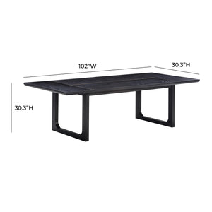 TOV Furniture Shiloh Ash Rectangular Dining Table Black 102"W x 48"D x 30.3"H