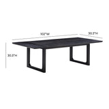 TOV Furniture Shiloh Ash Rectangular Dining Table Black 102"W x 48"D x 30.3"H