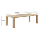 TOV Furniture Akola Oak Rectangular Dining Table Natural 