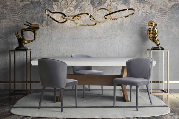 Metropolitan Grey Velvet Chair