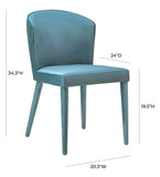 Metropolitan Sea Blue Velvet Chair