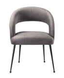 Rocco Grey Velvet Dining Chair