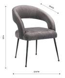 Rocco Grey Velvet Dining Chair