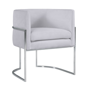 Giselle Grey Velvet Dining Chair with Silver Leg