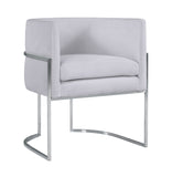 Giselle Velvet Dining Chair with Silver Leg