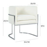 Giselle Cream Velvet Dining Chair Silver Leg