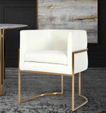 Giselle Cream Velvet Dining Chair Gold Leg