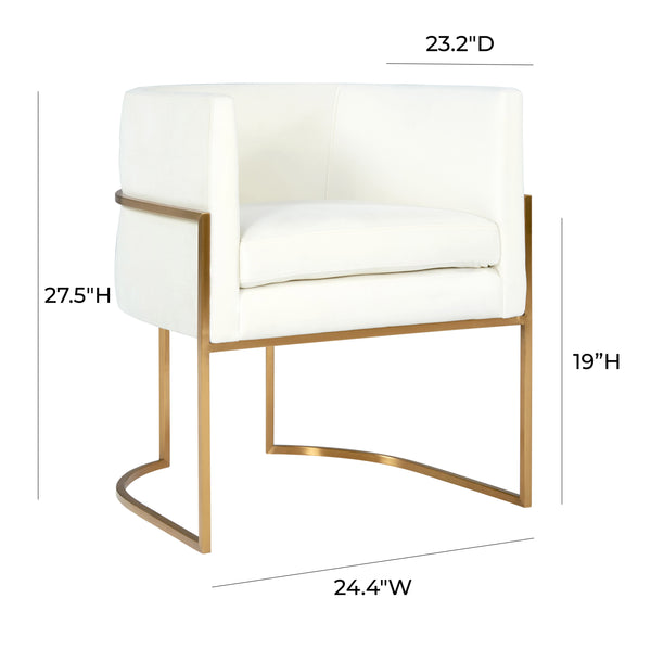 Giselle Cream Velvet Dining Chair Gold Leg