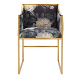 Atara Floral Velvet Gold Chair