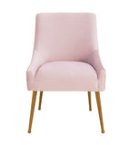 Beatrix Pleated Velvet Side Chair Blush TOV-D6396