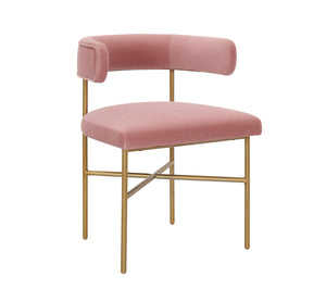 Kim Performance Velvet Chair in Blush