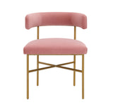 Kim Performance Velvet Chair in Blush