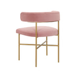 Kim Performance Velvet Chair in Blush