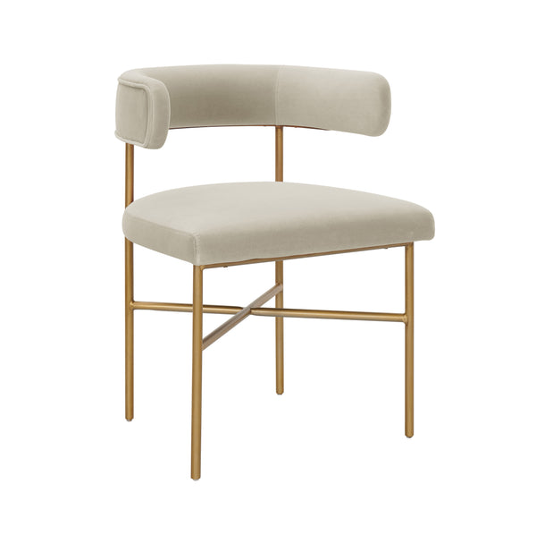 Kim Performance Velvet Chair in Cream