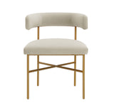 Kim Performance Velvet Chair in Cream