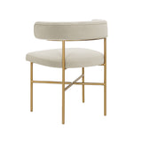 Kim Performance Velvet Chair in Cream