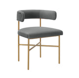 Kim Performance Velvet Chair in Grey