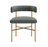 Kim Performance Velvet Chair in Grey