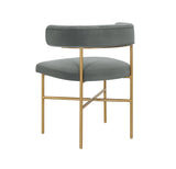 Kim Performance Velvet Chair in Grey