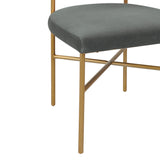 Kim Performance Velvet Chair in Grey