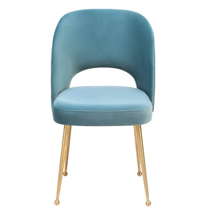 Swell Sea Blue Velvet Chair