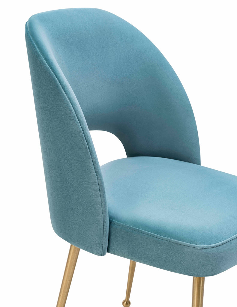 Swell Sea Blue Velvet Chair
