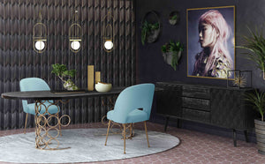 Swell Sea Blue Velvet Chair