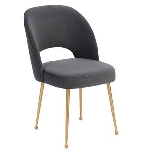 Swell Dark Grey Velvet Chair